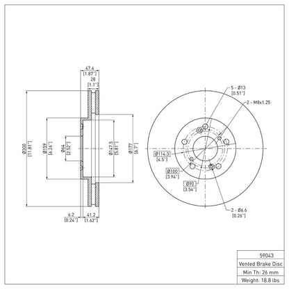 DFC 99-14 Acura TSX Front Brake Rotor