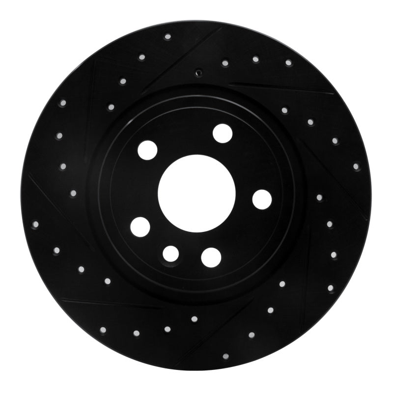 R1 Concepts R1 15-20 Jaguar E-Pace Rear Left Drilled & Slotted Black Brake Rotor
