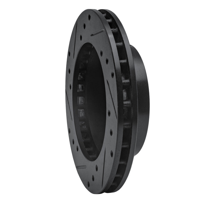 R1 Concepts R1 81-94 Ford TEMPO Front Right Drilled & Slotted Black Brake Rotor