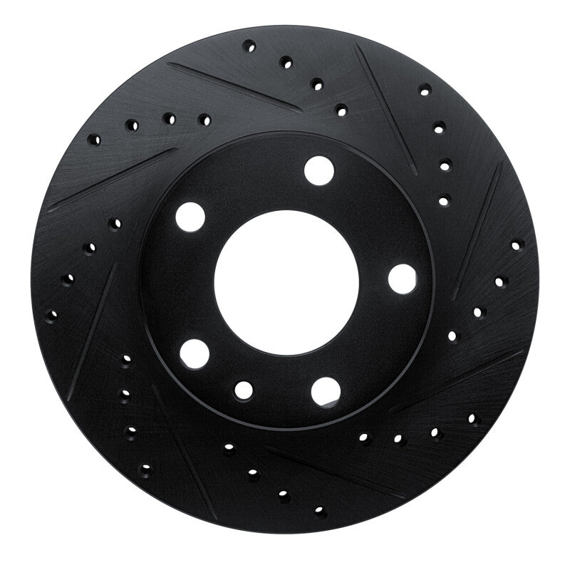 R1 Concepts R1 76-82 BMW 528I Front Right Drilled & Slotted Black Brake Rotor