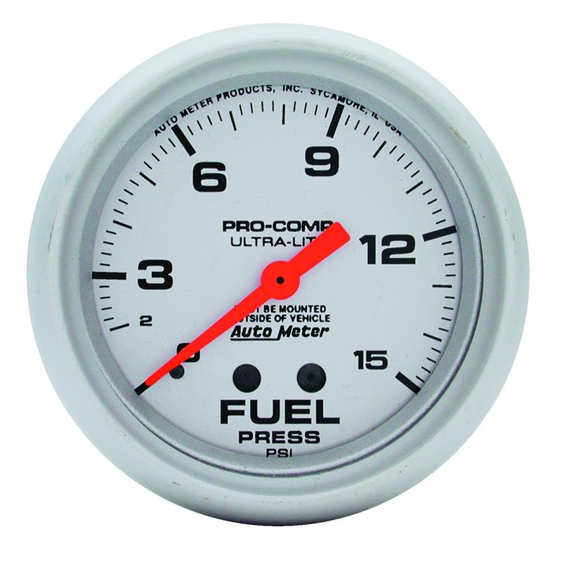 Autometer Ultra-Lite 2 5/8inMechanical Fuel Pressure Gauge 15psi