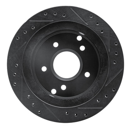 R1 Concepts R1 84-87 Chevrolet Corvette Rear Left Drilled & Slotted Black Brake Rotor