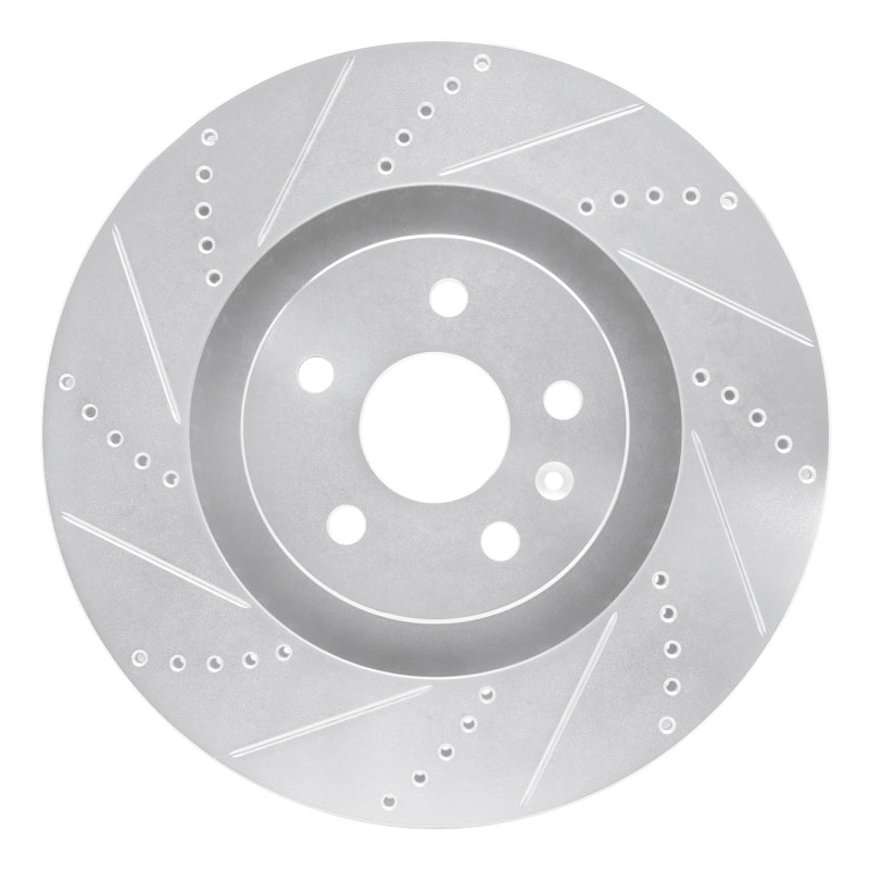 R1 Concepts R1 2009-2015 Cadillac CTS Front Left Drilled & Slotted Silver Brake Rotor