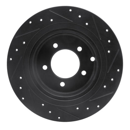 R1 Concepts R1 07-17 Chrysler 200 Rear Left Drilled & Slotted Black Brake Rotor