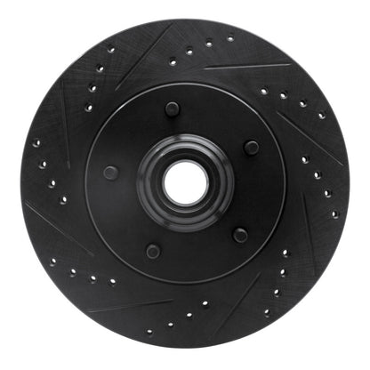 R1 Concepts R1 97-99 Ford F-150 RWD Front Left Drilled & Slotted Black Brake Rotor