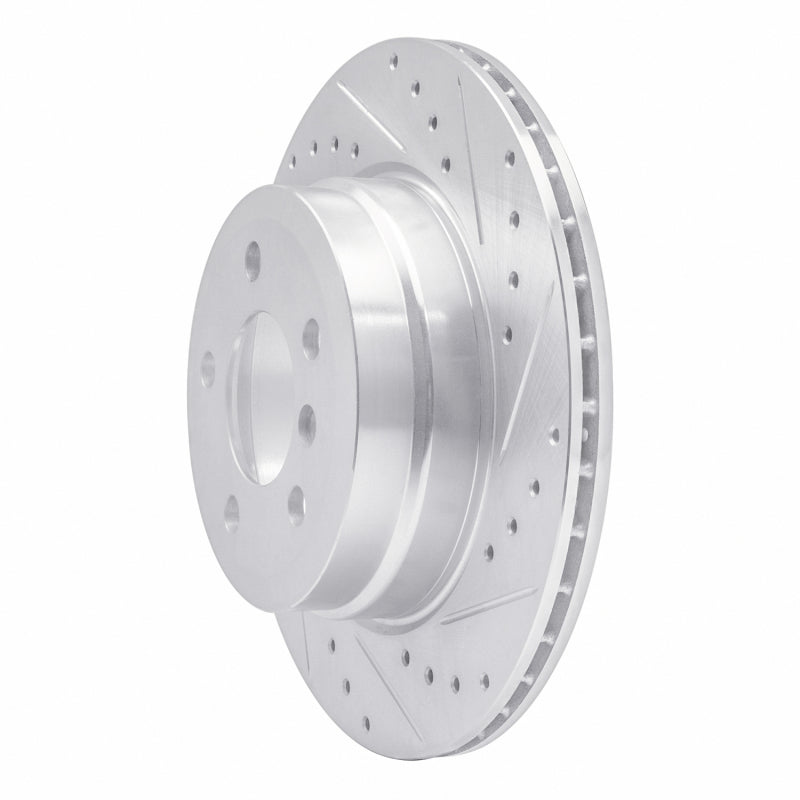 R1 Concepts R1 07-19 BMW X6 Rear Right Drilled & Slotted Silver Brake Rotor