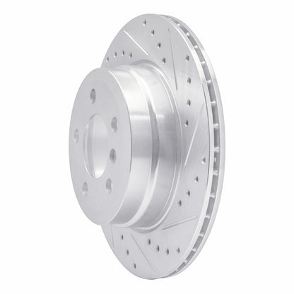 R1 Concepts R1 07-19 BMW X6 Rear Right Drilled & Slotted Silver Brake Rotor