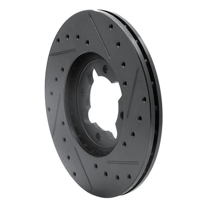 R1 Concepts R1 82-85 Toyota Celica Front Left Drilled & Slotted Black Brake Rotor