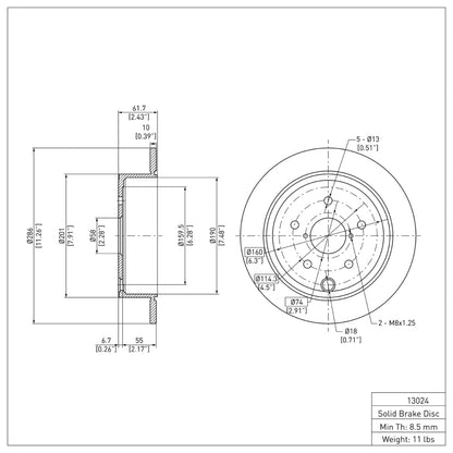 DFC 15-21 Subaru WRX Rear Brake Rotor
