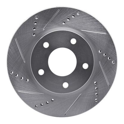 R1 Concepts R1 07-17 Dodge CALIBER Front Left Drilled & Slotted Silver Brake Rotor