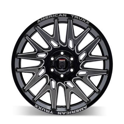 American Truxx AT1919 Evolution 22x12 / 8x170 BP / -44mm Offset / 125.2mm Hub Gloss Blk Mill Wheel