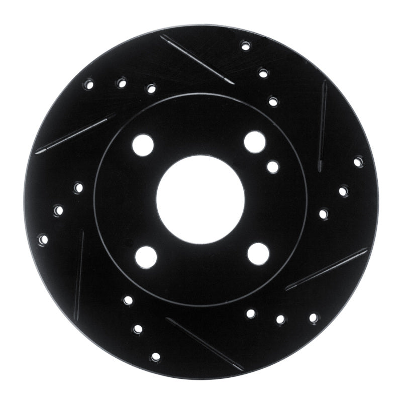 R1 Concepts R1 90-93 Mazda Miata Front Right Drilled & Slotted Black Brake Rotor