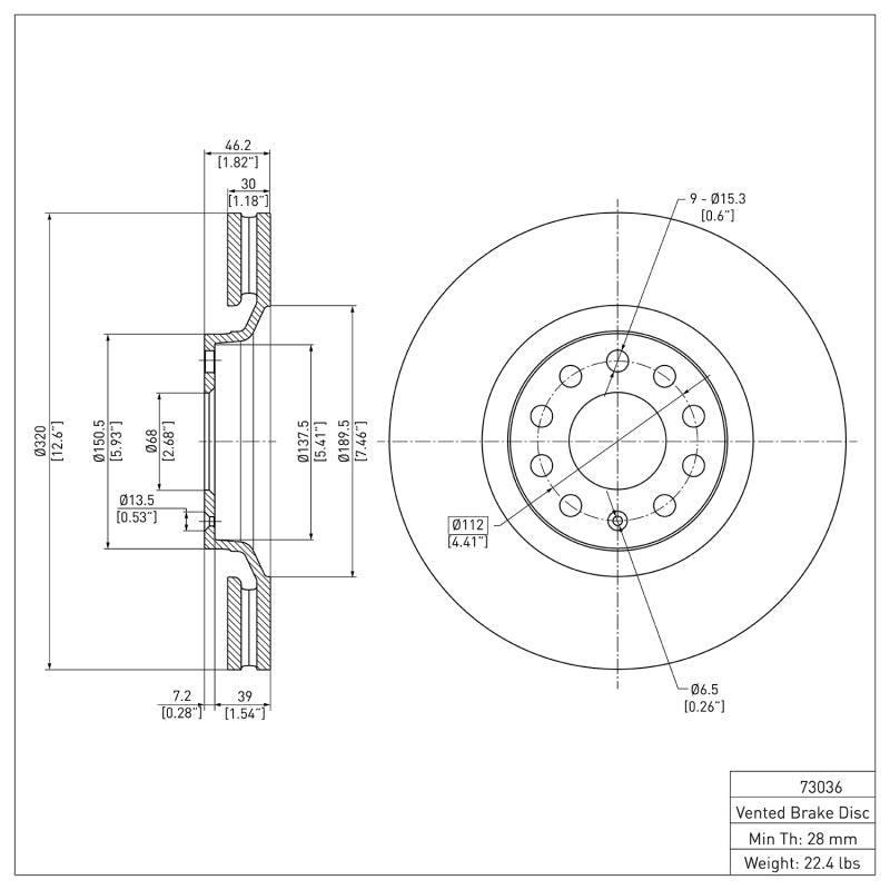 DFC 98-09 Audi S4 Front Brake Rotor