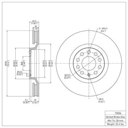 DFC 98-09 Audi S4 Front Brake Rotor