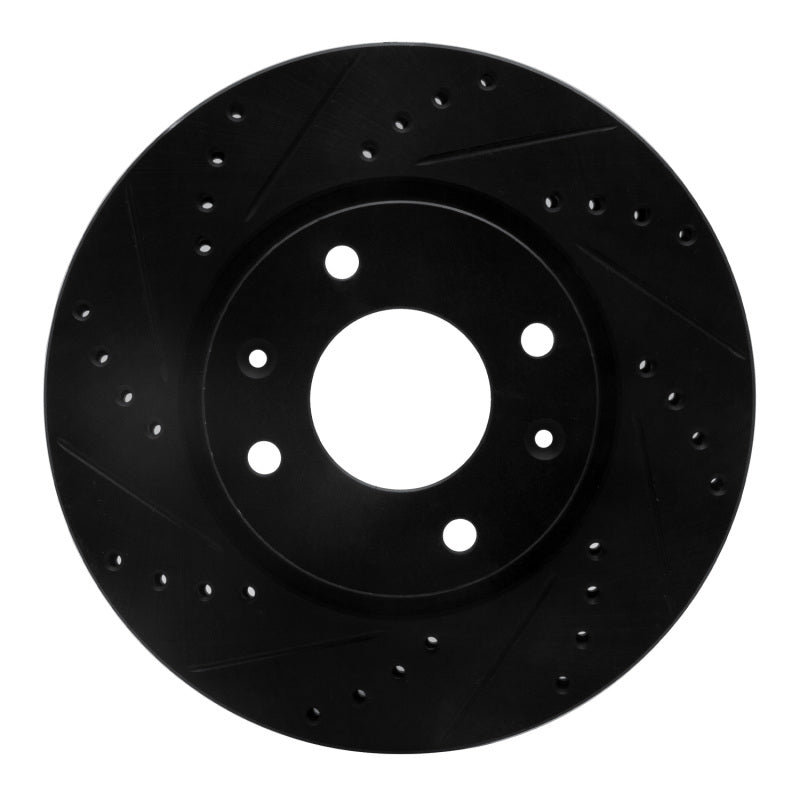 R1 Concepts R1 02-06 Hyundai Sonata Front Left Drilled & Slotted Black Brake Rotor