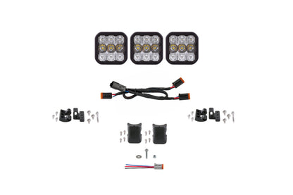 Diode Dynamics SS5 Sport Universal CrossLink 3-Pod Lightbar - White Combo