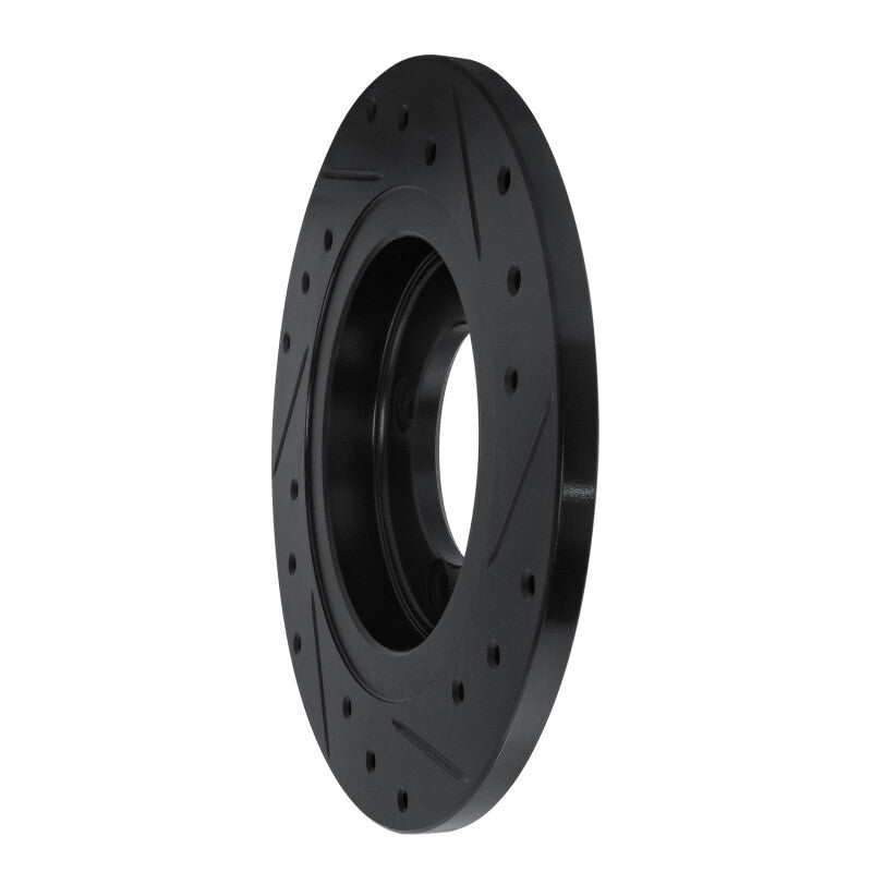 R1 Concepts R1 82-86 Nissan SENTRA Front Left Drilled & Slotted Black Brake Rotor