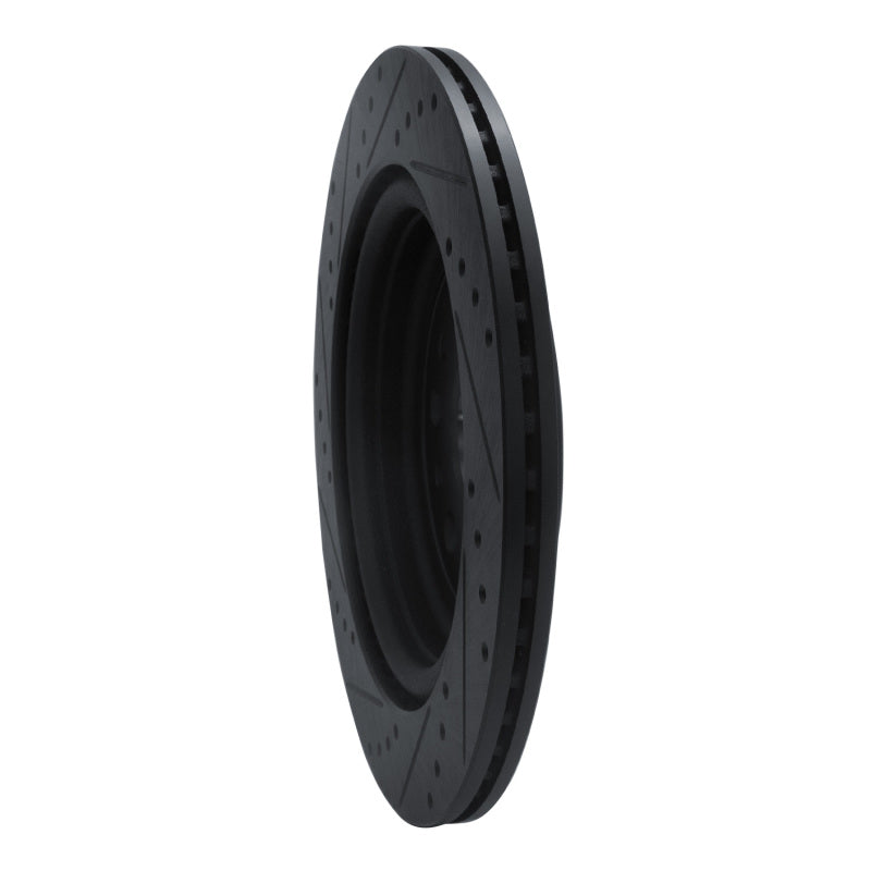 R1 Concepts R1 19-25 Ram 1500 Rear Right Drilled & Slotted Black Brake Rotor