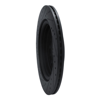 R1 Concepts R1 19-25 Ram 1500 Rear Right Drilled & Slotted Black Brake Rotor