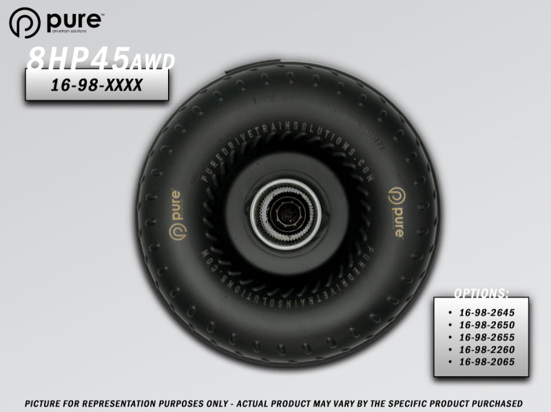 Pure Drivetrain Solutions Pure Drivetrain 8HP45 High Performance Billet Race Torque Converter - 20/65 Stator - AWD
