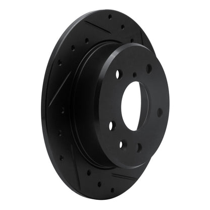 R1 Concepts R1 89-91 Mazda RX-7 Rear Right Drilled & Slotted Black Brake Rotor
