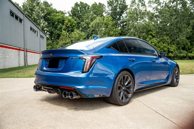 CORSA Performance Corsa 2022-25 Caddy CT5 V Blackwing 3in. Cat-Back w/ Act. Exh. - Dbl X-Pipe - Twin 4.5in. BlkCF Tips