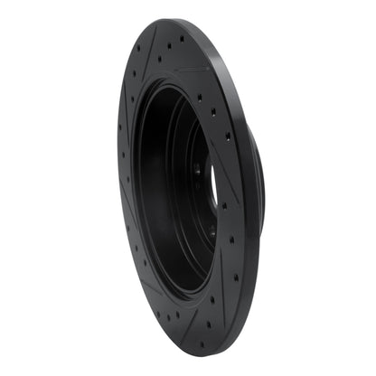 R1 Concepts R1 10-16 Hyundai Genesis Coupe Rear Right Drilled & Slotted Black Brake Rotor
