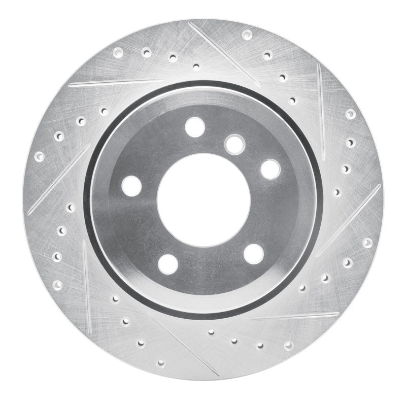 R1 Concepts R1 06-10 BMW 535XI Rear Right Drilled & Slotted Silver Brake Rotor