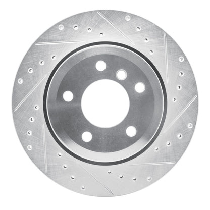 R1 Concepts R1 06-10 BMW 535XI Rear Right Drilled & Slotted Silver Brake Rotor