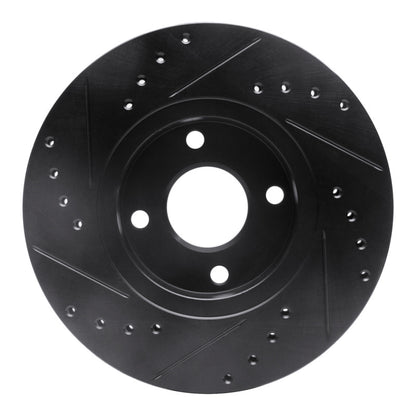 R1 Concepts R1 98-04 Ford Contour Front Right Drilled & Slotted Black Brake Rotor