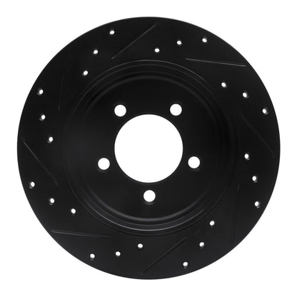 R1 Concepts R1 02-10 Ford Explorer Rear Right Drilled & Slotted Black Brake Rotor