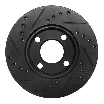 R1 Concepts R1 84-87 Audi Coupe Front Right Drilled & Slotted Black Brake Rotor