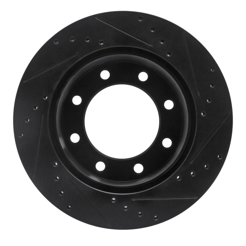 R1 Concepts R1 05-12 Ford F-250 4WD (Super Duty) Rear Left Drilled & Slotted Black Brake Rotor