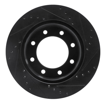 R1 Concepts R1 05-12 Ford F-250 4WD (Super Duty) Rear Left Drilled & Slotted Black Brake Rotor