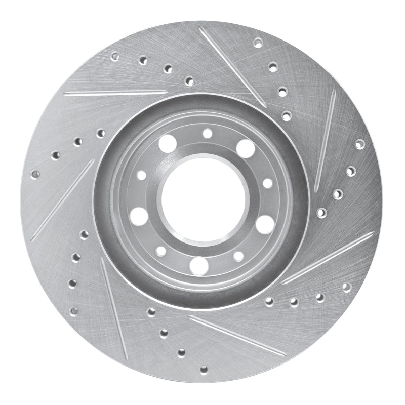 R1 Concepts R1 95-04 Volvo S70 Front Left Drilled & Slotted Silver Brake Rotor