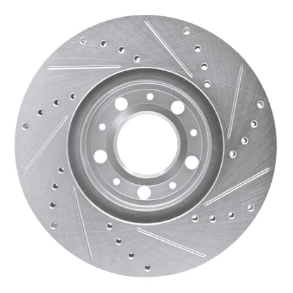 R1 Concepts R1 95-04 Volvo S70 Front Left Drilled & Slotted Silver Brake Rotor