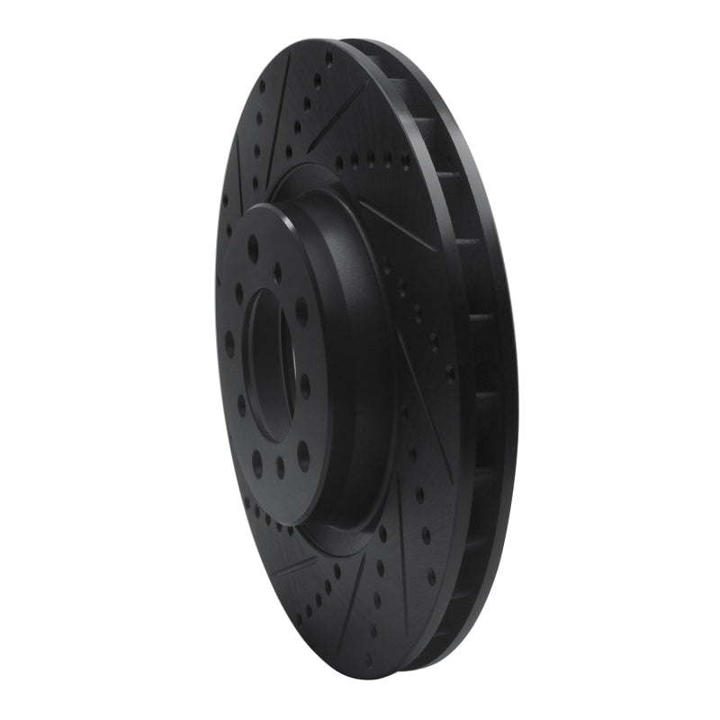 R1 Concepts R1 01-06 BMW M3 Right Front Drilled & Slotted Black Brake Rotor