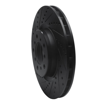 R1 Concepts R1 01-06 BMW M3 Right Front Drilled & Slotted Black Brake Rotor