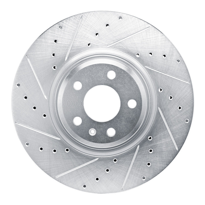 R1 Concepts R1 18-25 Audi S5 Front Left Drilled & Slotted Silver Brake Rotor