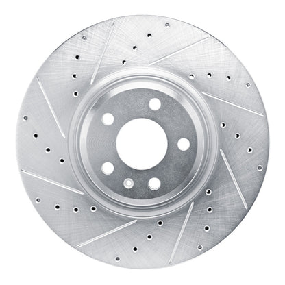 R1 Concepts R1 18-25 Audi S5 Front Left Drilled & Slotted Silver Brake Rotor