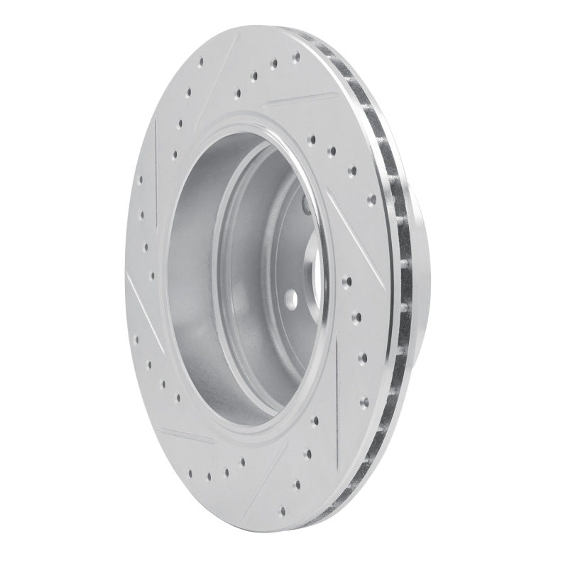 R1 Concepts R1 06-10 BMW 535XI Rear Right Drilled & Slotted Silver Brake Rotor