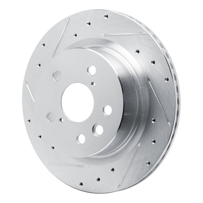 R1 Concepts R1 2021-2025 Lexus IS300 Rear Left Drilled & Slotted Silver Brake Rotor