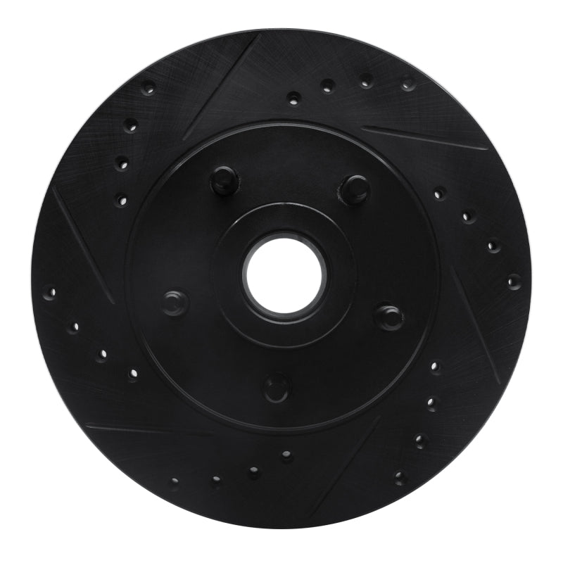 R1 Concepts R1 79-91 Ford LTD Front Left Drilled & Slotted Black Brake Rotor