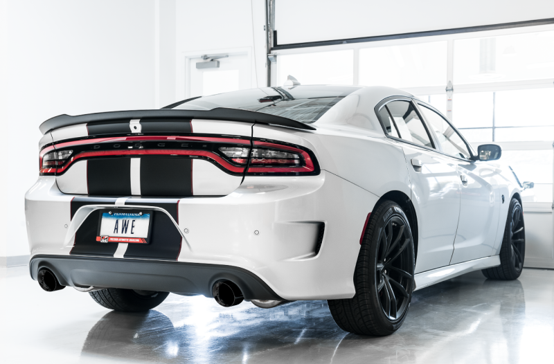 AWE Tuning 2017+ Dodge Charger 5.7L Touring Edition Exhaust - Non-Resonated - Diamond Black Tips