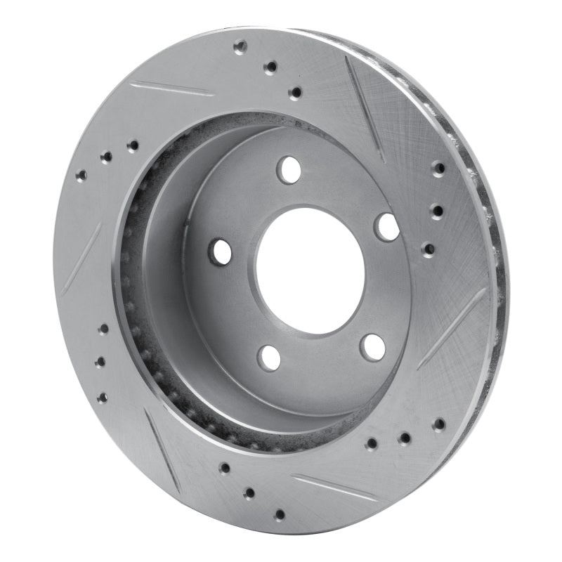 R1 Concepts R1 91-92 Lincoln Mark VII Rear Left Drilled & Slotted Silver Brake Rotor