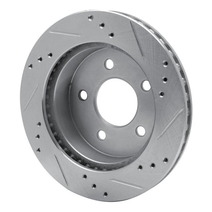 R1 Concepts R1 91-92 Lincoln Mark VII Rear Left Drilled & Slotted Silver Brake Rotor
