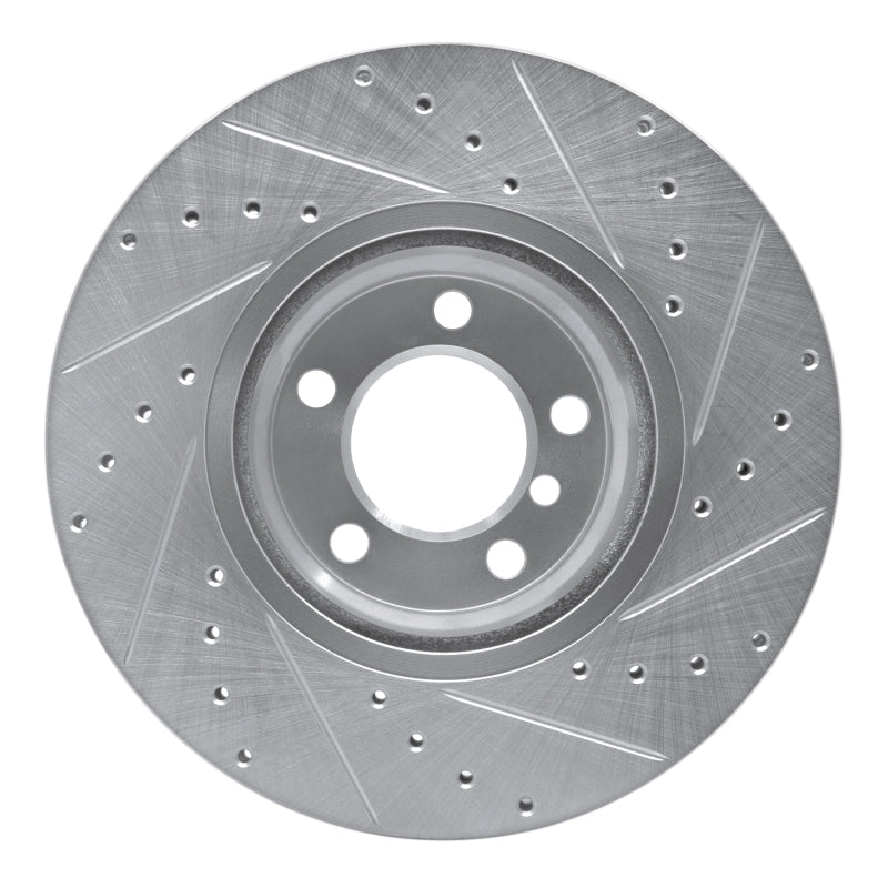 R1 Concepts R1 12-18 BMW 328I Front Left Drilled & Slotted Silver Brake Rotor