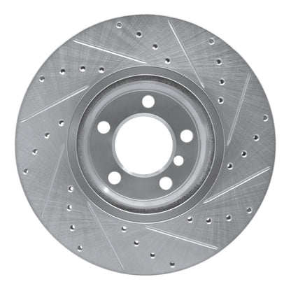 R1 Concepts R1 12-18 BMW 328I Front Left Drilled & Slotted Silver Brake Rotor