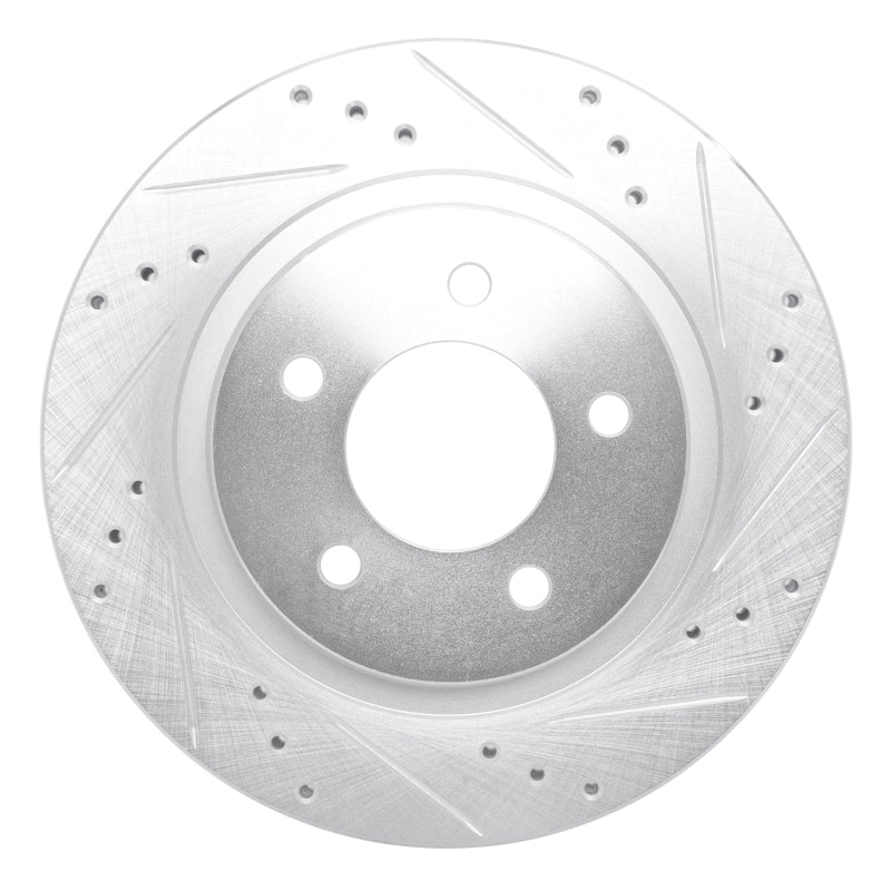 R1 Concepts R1 98-04 Chrysler 300M Front Right Drilled & Slotted Silver Brake Rotor
