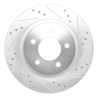 R1 Concepts R1 98-04 Chrysler 300M Front Right Drilled & Slotted Silver Brake Rotor